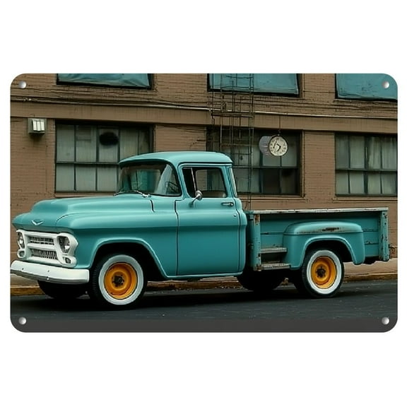 1pc Vintage Classic Car Metal Tin Sign, 12x8 inch Aluminum Painting Wall Art, Retro Truck Decor for Garage, Bar, Cafe - Christmas Gift Idea