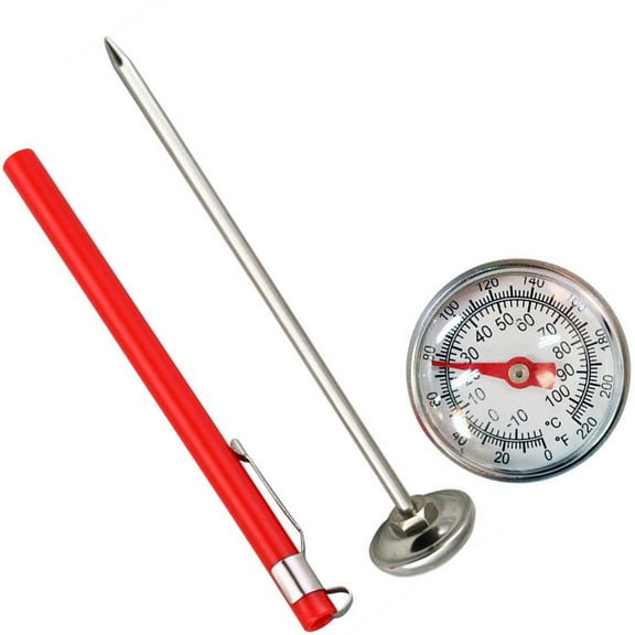 FOLOYORI Meat Thermometer for Oven Stainless Steel Kitchen Use Cooking Assistance 1 Set Red