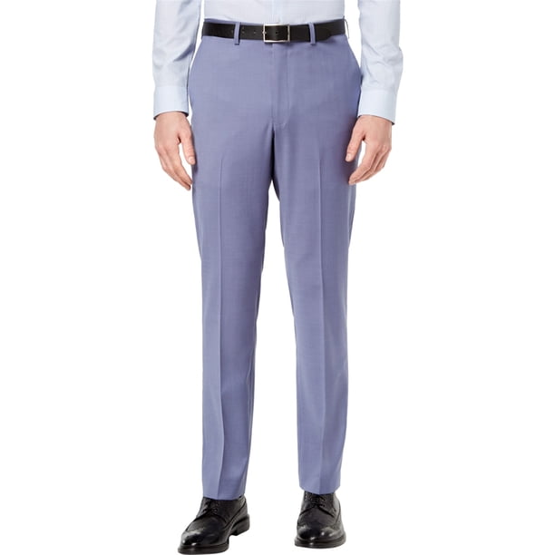 DKNY Pantalones de vestir de ajuste moderno para hombre, azul, 32 W x 34 L