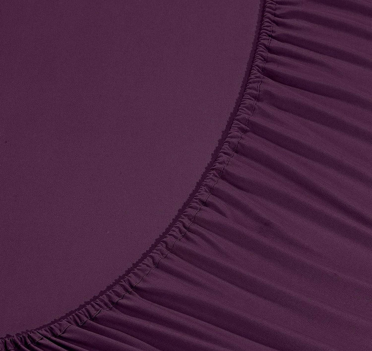 Elegant Comfort 3-Line Design 1500 Series Egyptian Quality Wrinkle and Fade Resistant 4-Piece Bed Sheet set, Deep Pocket, - King, Purple