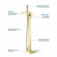thumbnail image 5 of Kibi Cube Floor Mount Tub Filler With Hand Shower - Brushed Gold, 5 of 5