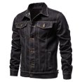 thumbnail image 2 of Mens Fashion Simple Loose Double Duty Jacket Pocket Fitting Jeans Non Fall Jacket Solid Long Sleeve Shirt, 2 of 3