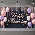 thumbnail image 3 of Pink Balloons Banner Gold Glitter Birthday Party Display Sparkling Stars Pink Curtain Party Backdrop for Birthday Party Indoor Decoration Photo Backdrop, 3 of 9