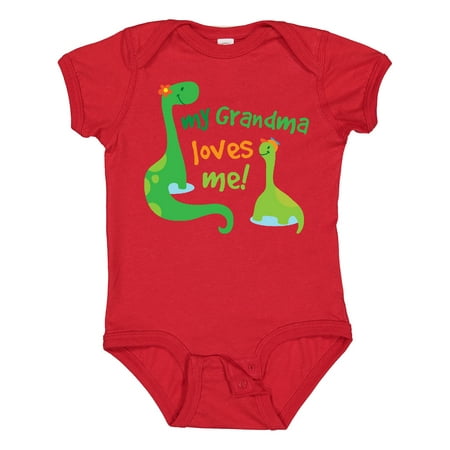 

Inktastic Grandma Loves Me Grandchild Dinosaur Gift Baby Boy Bodysuit