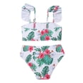 thumbnail image 4 of Big Girls Palm Swimsuits Two-Pieces Bathing Suits Padded Top Bottoms Swimwear Kids Tankini Bikini 8-12T, 4 of 8