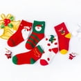 thumbnail image 4 of Sales Today Cute Ankle Crew Socks Under $6 GIJNRIUIUA Multicolor Crew Socks 5 Pairs Christmas Socks Kids Boys Girls Socks Santa Xmas Tree Pattern Colourful Funny Cotton Soft Warm Socks 46Y, 4 of 9