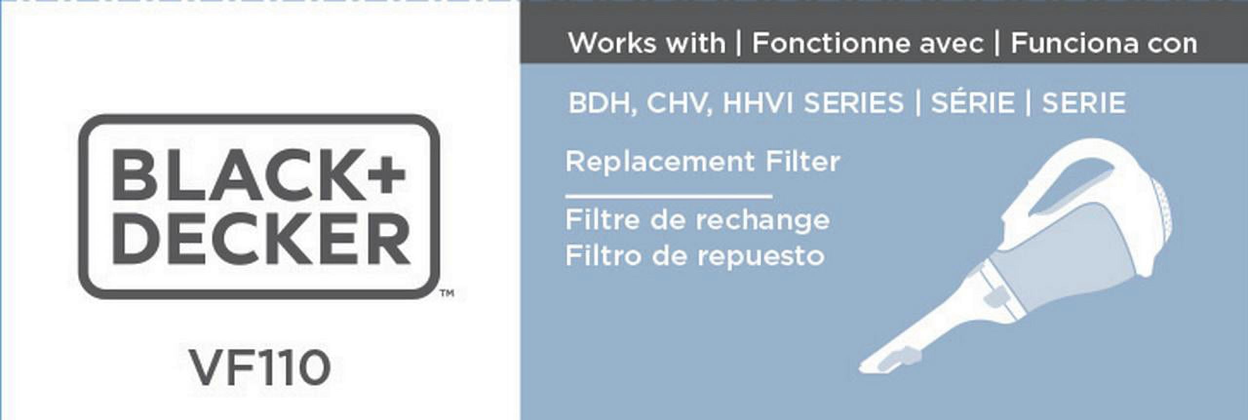 Replacement Filter For Black & Decker Power Tools Vf110 Dustbuster Cordless  Vacuum Compatible Chv,chv9610, Chv1210, Chv1410, Chv1410b, Chv1510, Bdh -  Temu