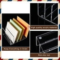 thumbnail image 3 of 5-Row Acrylic File Holder for Desk File Holder Acrylic Desk Organizer Mail Organizer Countertop Desktop Acrylic Mail Display Stands Office Desk Accessories for Envelopes Document Notebook DIY Clear, 3 of 7