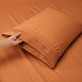 thumbnail image 3 of Clara Clark Twin XL Size Bed Sheets Set - Deep Pocket College Dorm 3 Piece Sheet Set - Hotel Luxury Soft Double Brushed Microfiber, Rust Orange, 3 of 7