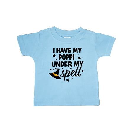 

Inktastic I Have My Poppi Under My Spell with Cute Witch Hat Gift Baby Boy or Baby Girl T-Shirt