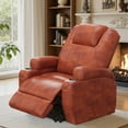 thumbnail image 2 of Lacoo power lift electric Massage recliner chair Oversized Single Sofa with Cup Holder for elderly,Brown, 2 of 7