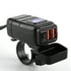 thumbnail image 4 of Impermeable Cabeza Cuadrada Teléfono Dual USB Carga Rápida QC3.0 Interruptor de Apagado Pantalla Digital LED Voltímetro Azul, 4 of 14