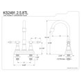 thumbnail image 2 of Kingston Brass KS2498TL Templeton Two-Handle 2-Hole Deck Mount Bar Faucet in Brushed Nickel, 2 of 5