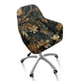 thumbnail image 2 of FOR U DESIGNS Maple Leaf Print Dining Chair Slipcover Reusable Swivel Armchair Cover Modern Curved Back Armrests Chair Protector for Vanity Living Room, 2 of 8
