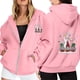 thumbnail image 1 of WILLBEST Sudadera Deportiva para Mujer Ladies' Christmas Printed Zipper Long Sleeved Pocket Adjuststring Casual Hooded Sweatshirt 1781 XX-Grande, 1 of 8