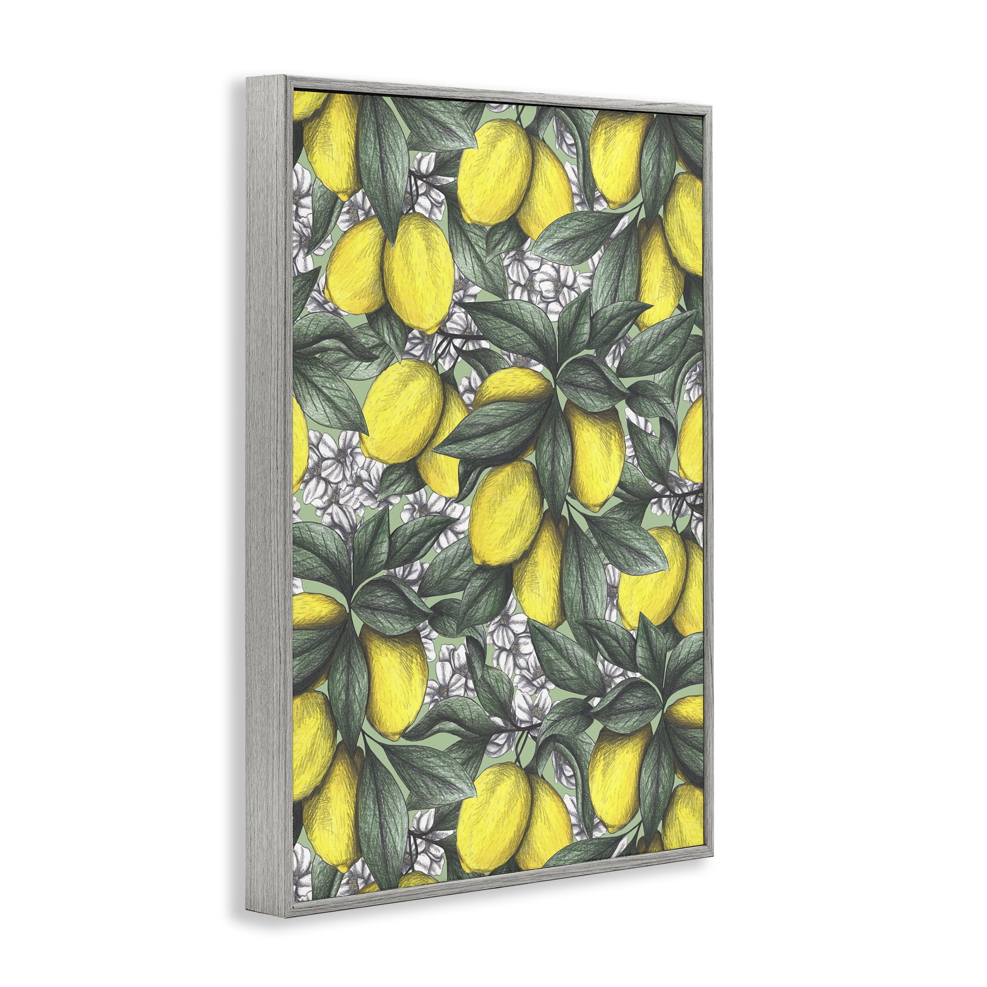 Under The Lemon Tree Gray Framed Giclee Art, design by Cecilia Battaini