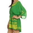 thumbnail image 4 of Sakkas Ketana Women's Embroidered Batik Gauzy Cotton Tunic Blouse - IndiaGreen - One Size, 4 of 4