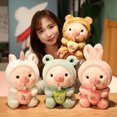 thumbnail image 2 of Kawaii Transformed Cosplay Frog Unciorn Tiger Rabbit Boab Tea Piggy Plush Toy Girl Plushies Sleep Ragdoll Doll Birthday Gift, 2 of 6