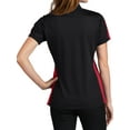 thumbnail image 2 of Mafoose Women's Active Textured Colorblock Polo T-Shirt Black/ True Red 4X-Large, 2 of 5