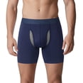 thumbnail image 1 of 4 Pack Mens Underwear Boxer Briefs Athletic Running Long Leg Chafe Design Training Sports Comfortable Fit Panties, 1 of 5