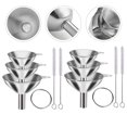 thumbnail image 3 of 2 Sets  Stainless Steel Funnel Kitchen Funnel Kitchen Filter with Brushes Kitchen Supplies, 3 of 6