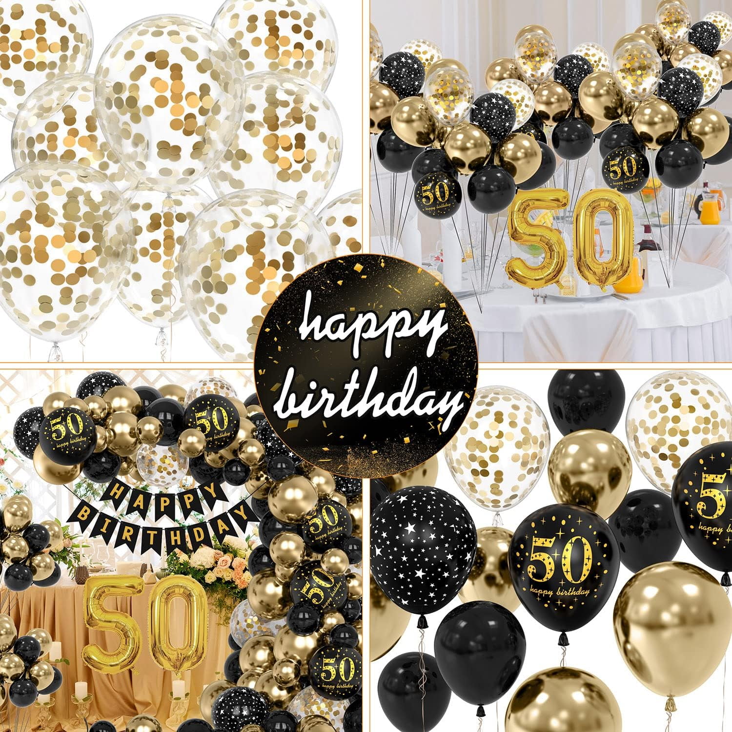 50th Wedding Anniversary Decorations 50th Birthday Glitz Banner - Black  Foil Hanging String Decoration For Anniversary Party Supplies 50 Th Birthday  Decorations For Women, image size:1500x1500