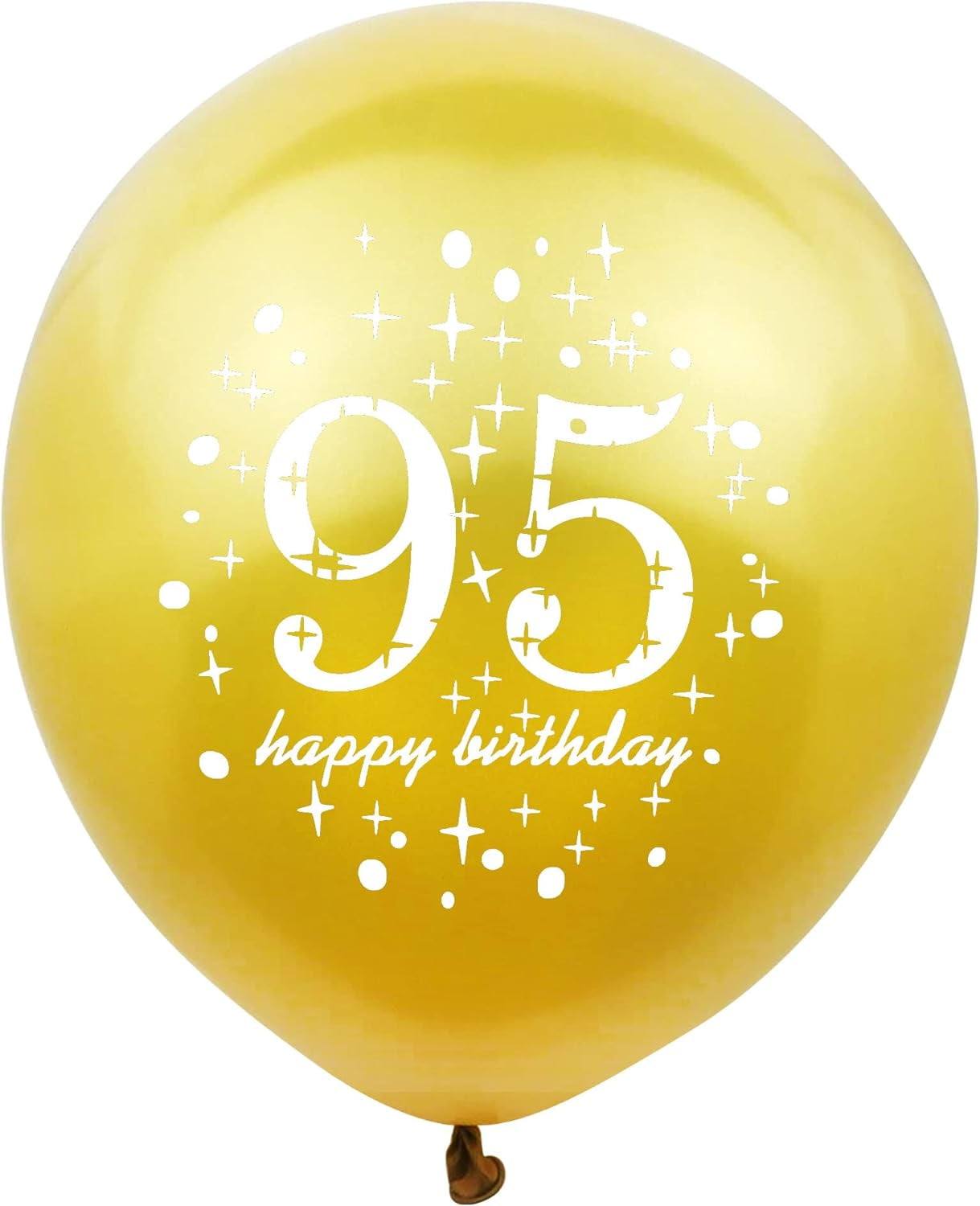 Rose Gold 95th Birthday Confetti Balloons - 16 Pack 12-Inch Latex Balloons With Gold Confetti