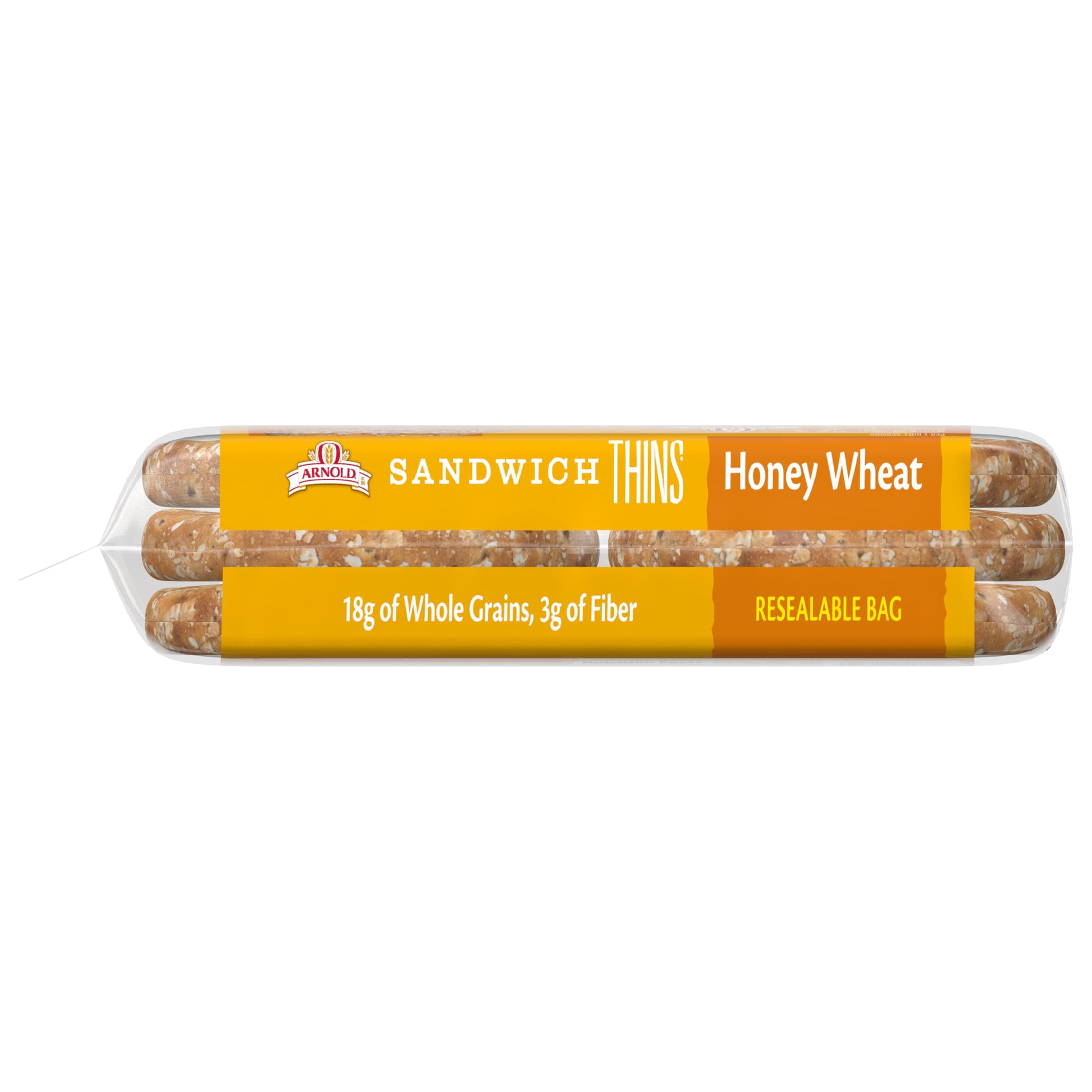 Arnold Sandwich Thins Honey Wheat Rolls, 6 count, Pre-sliced Sandwich Thins, 12 oz Tray