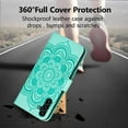 thumbnail image 5 of Mandala Case for Samsung Galaxy A54 5G, Premium Leather Flip Wallet Card Slots Magnetic Stand Protective Ultra Slim Shockproof Case with Lanyard, Embossed Flip Cover - Green, 5 of 9