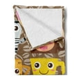 thumbnail image 2 of Cartoon Soft Flannel Fleece Throw Blanket, Childish Design of Animal Mugs, Cozy Plush for Indoor and Outdoor Use, 60" x 80", Multicolor, by Ambesonne, 2 of 5