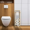 thumbnail image 3 of Natural Wood Toilet Paper Holder, Dispenser with 6 Rolls Storage, Brown, 3 of 6