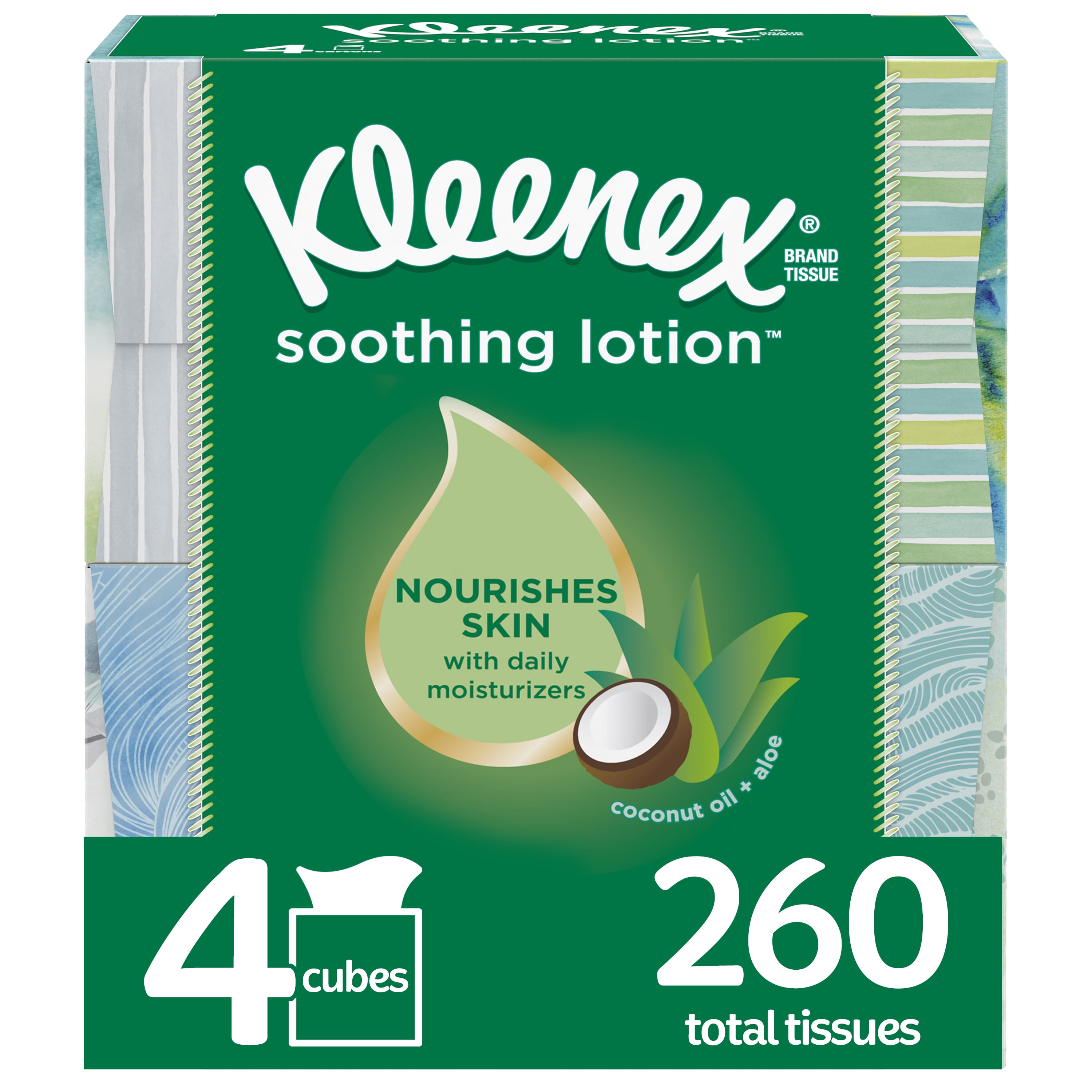 Kleenex Soothing Lotion Facial Tissues with Coconut Oil, Aloe & Vitamin