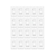 Greencycle 20 Pack Dimmer Switch, No Neutral Wire Required, Single Pole/3-Way, Compatible with Dimmable LED/CFL/Incandescent, UL Listed, White with Wall Plate
