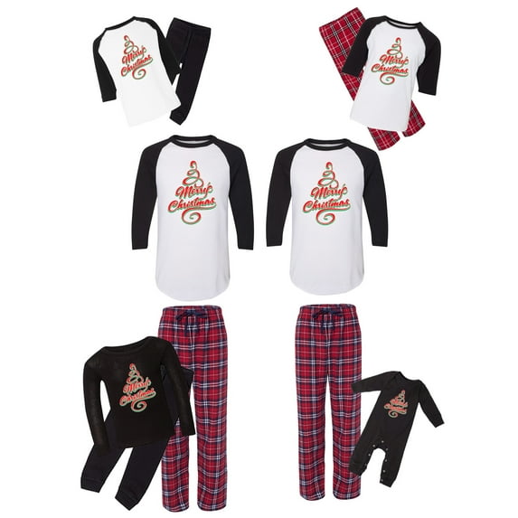 Awkward Styles Matching Christmas Pajamas Set Red Merry Christmas Family Sleepwear