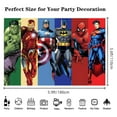 thumbnail image 2 of Avenger Hero Theme Cartoon style Birthday Decoration Kits，Party Supplies Including Banner, Balloons, Cake Toppers, Cupcake Toppers，Background Flag., 2 of 4