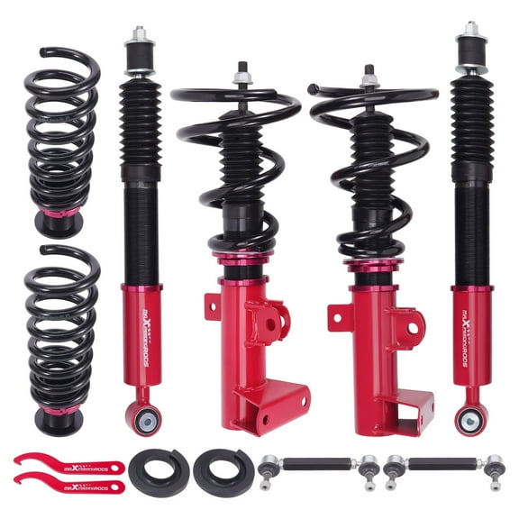 maXpeedingrods Coilovers for Benz C-class W203 RWD 2000-2007, for Benz CLK C209 W209 A209 RWD 2002-2010, Height Adjustable Full Coilovers Suspension Kit, Preset Damping Shock Struts Lowering Kit Red