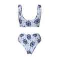 thumbnail image 6 of Rocae Turtle with Blue Stones for Bikini Set for Women Two Piece Sexy High Swimsuits Split Crossover Bikini Medium, 6 of 9