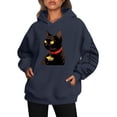 thumbnail image 1 of EHQJNJ Sweat à Capuche Surdimensionné pour Femmes Cœur Imprimé Chat et Chien Réchauffant Décontracté à Cordon Sweat à Capuche Zippé pour Femmes Pull Graphique, 1 of 5