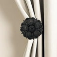 thumbnail image 2 of MERIVILLE Set of 2 Fleur Window Drapery Medallion Holdbacks, Curtain Tiebacks, Wall Hook, Tassel Holder, Burnt Gold, 2 of 5