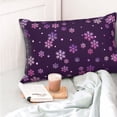 thumbnail image 3 of Rateoe Purple Snow Flakes Pattern Decorative Pillow Case,Throw Pillow Covers,Plush Pillow Cover,Soft Pillow Case,Velvet Pillow Case-14"x20", 3 of 5