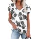 thumbnail image 1 of Fiudx Liquidación de Ofertas Flash Camiseta Holgada con Cuello En V Estampada para Mujer, 1 of 4