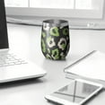 thumbnail image 3 of 12oz Stainless Steel Insulated Wine Tumbler with Lid and Straw – Double Wall Vacuum Mug for Hot & Cold Drinks, 304 Steel Interior, Sweat-Free Design, 3 of 5