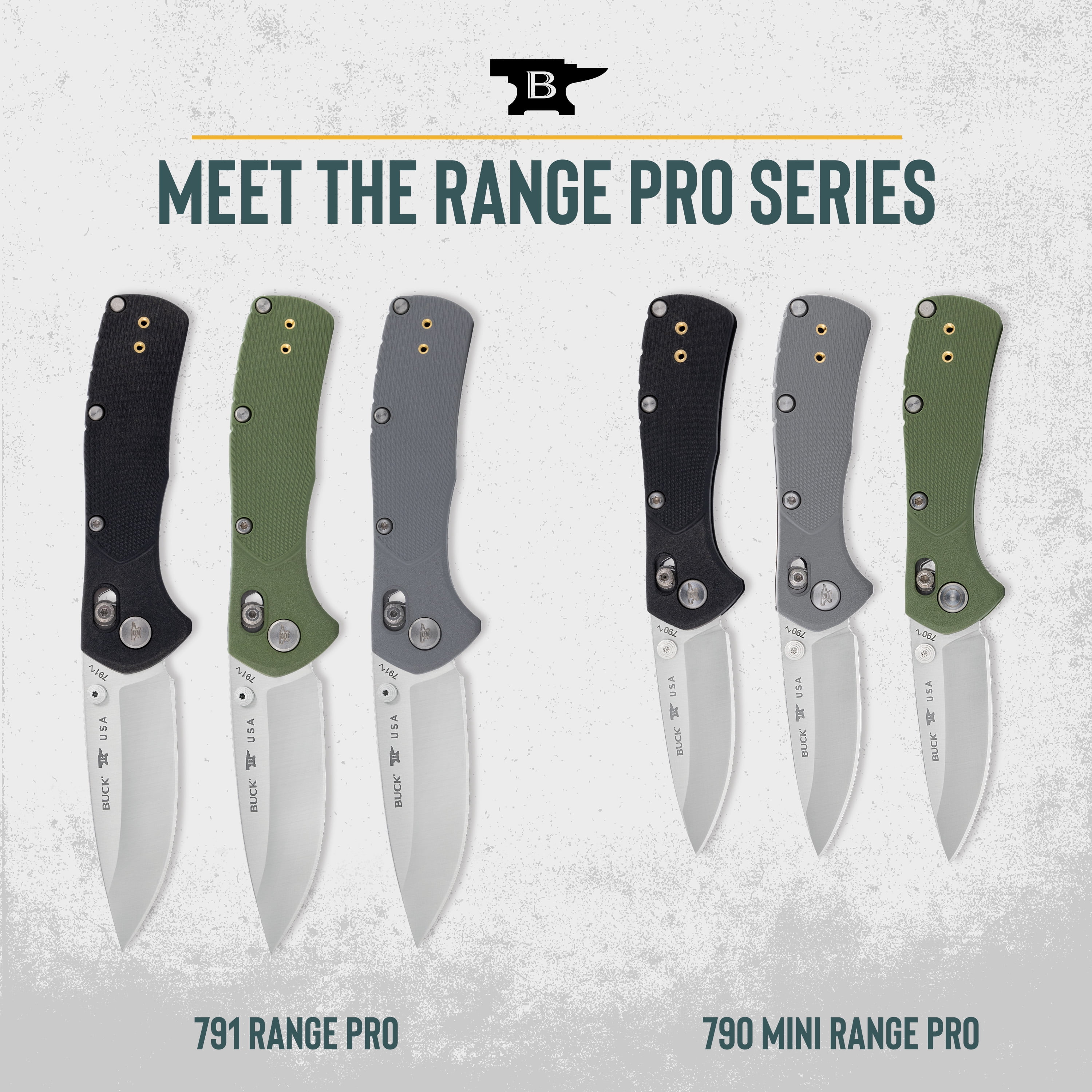 Buck Knives 790 Mini Range Pro Folding Pocket Knife, EDC Knife, 2-5/8” Drop Point Blade, Green, 1.9 oz