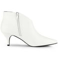thumbnail image 3 of BLISSFUL STEP Women's Cutout Stiletto Heels Ankle Booties White 8, 3 of 8
