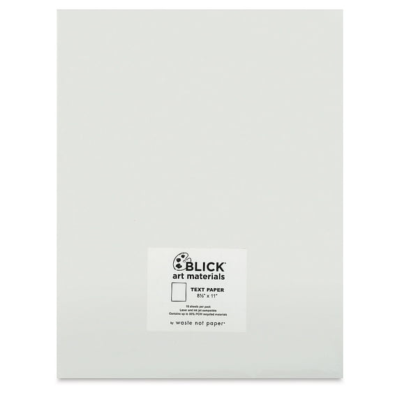 Blick Cards and Envelopes - Text Paper, Pure White, 8-1/2" x 11", Pkg of 10 Sheets