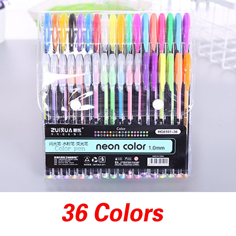 12/16/18/24/36/48 Colors Gel Pens Set Highlighter Marker Pen Watercolor Pen Glitter Gel Pen for Coloring Books Journals Drawing Doodling Art Markers