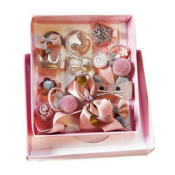 Baby Girl's Hair Clips Cute Hair Bows Baby Elastic Hair Ties Hair Accessories Ponytail Holder Hairpins Set For Baby Girls Teens Toddlers, Assorted styles, 36 pieces Pack(PH0053A)