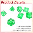 thumbnail image 3 of Polyhedral DND Dice Set, 7 Pcs DND Acrylic Dice for RPG Role Playing Table Games Tabletop Gaming Accessories, Transparent Green, 3 of 6