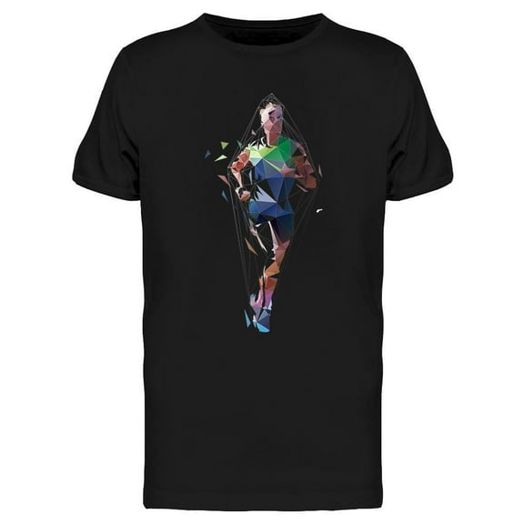 Running Man Low Poly Design T-Shirt Men -Image by Shutterstock, Male Small