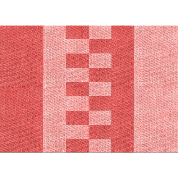 Ahgly Company Machine Washable Indoor Rectangle Transitional Light Coral Pink Area Rugs, 8' x 10'